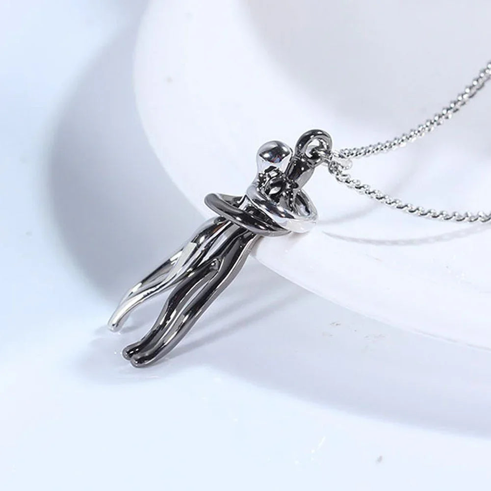 Unisex Love Hug Couple Clavicle Chain Necklace  Pre2brand