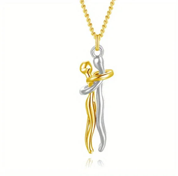 Unisex Love Hug Couple Clavicle Chain Necklace  Pre2brand
