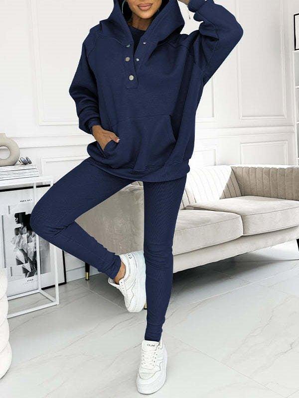 Women'S Solid Color Vest Hoodie And Pants Set  Pre2brand