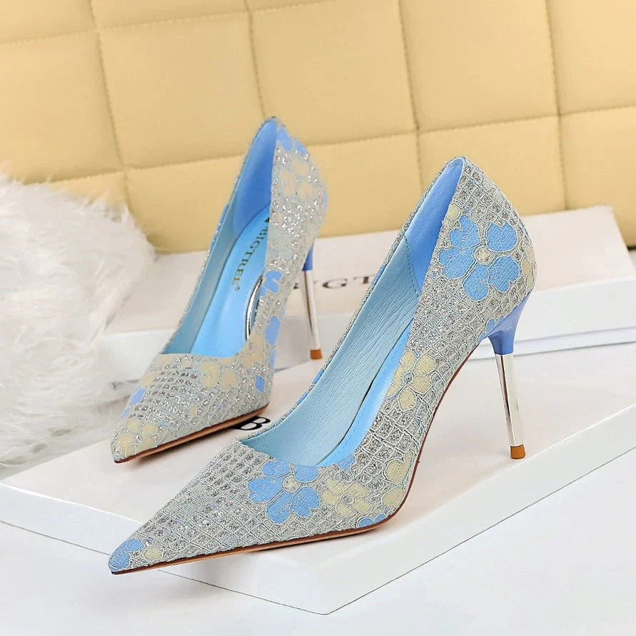 Women's Sequined Pointed Toe Stiletto Heels  Pre2brand