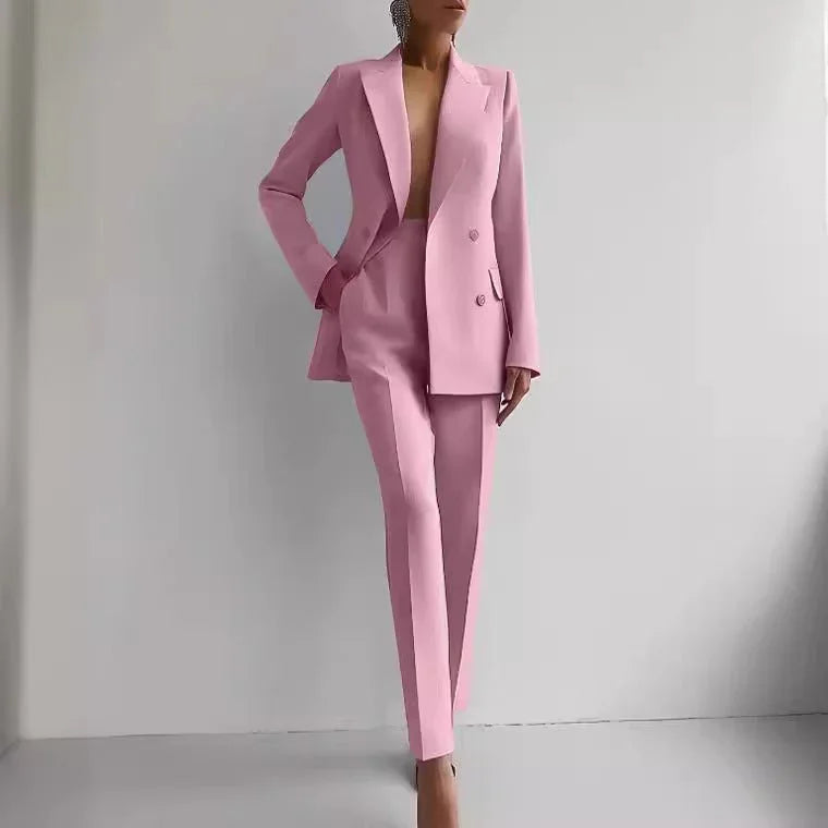 Single-Breasted Jacket Top And Slim Fit Trousers Wome Suits  Pre2brand