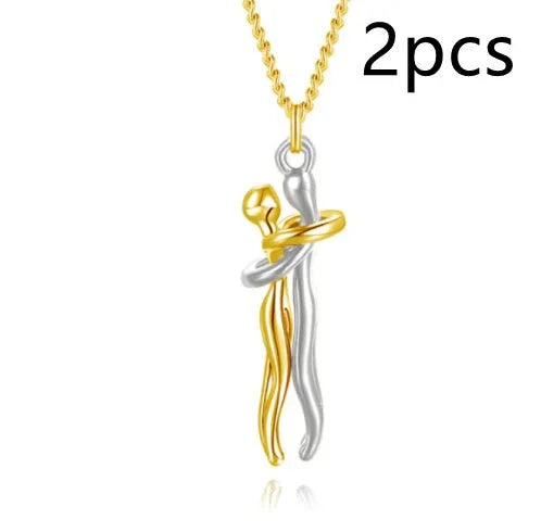 Unisex Love Hug Couple Clavicle Chain Necklace  Pre2brand