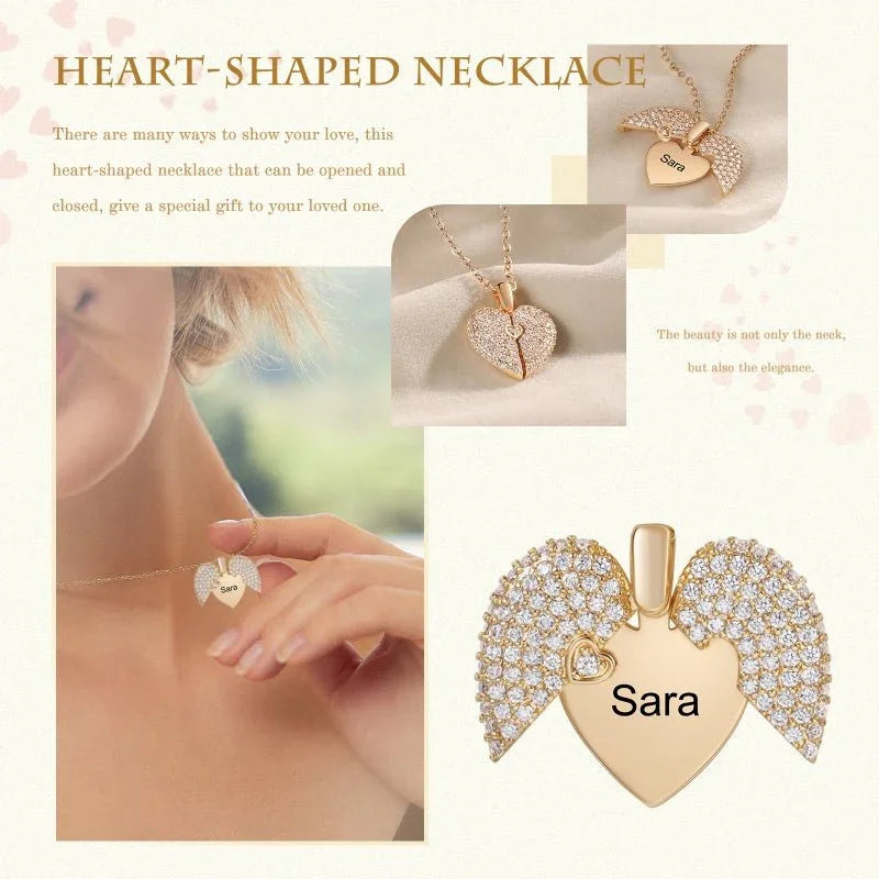Women's Personalized Heart Locket Necklace  Pre2brand