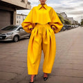 Women'S Casual Work 2 Piece Set Bell Long Sleeve Shirt Harem Pant Outfits  Pre2brand