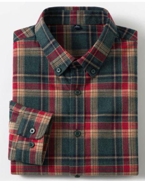 Retro Plaid Long Sleeve Casual Men'S Clothing Shirt  Pre2brand