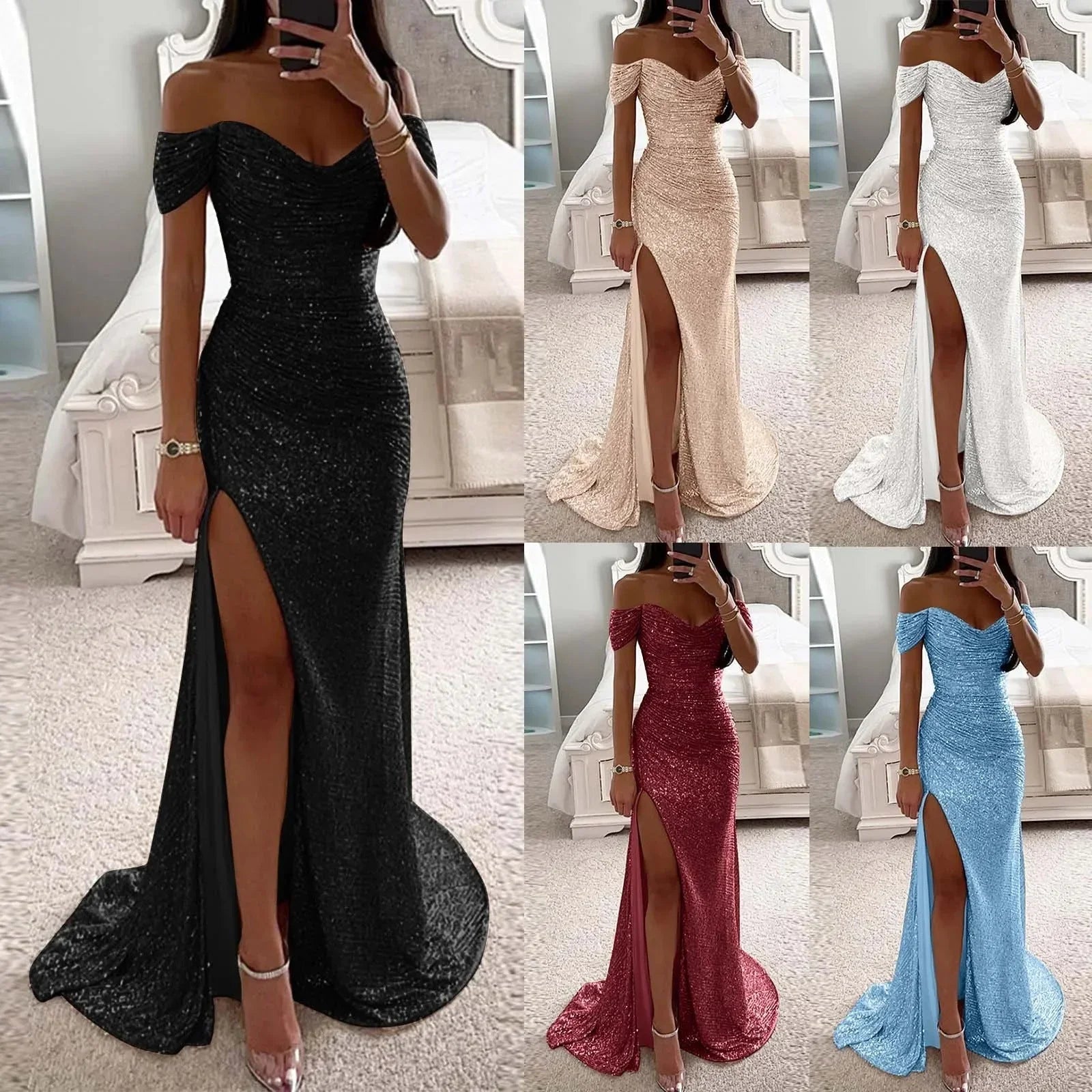Women's Sparkling Slit Dress  Pre2brand