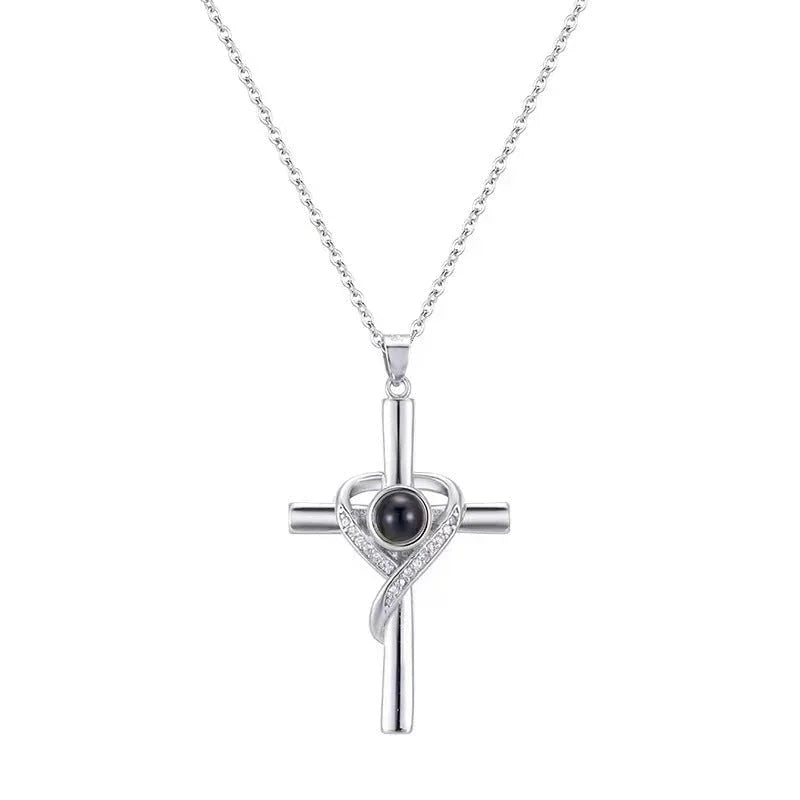 Women's 'I Love You' Projection Cross Pendant Necklace  Pre2brand