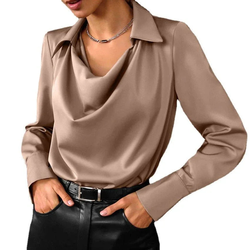 Women's Solid Color Collared Blouse  Pre2brand