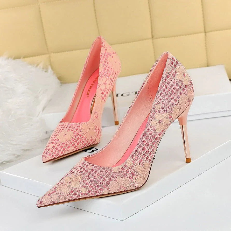 Women's Sequined Pointed Toe Stiletto Heels  Pre2brand