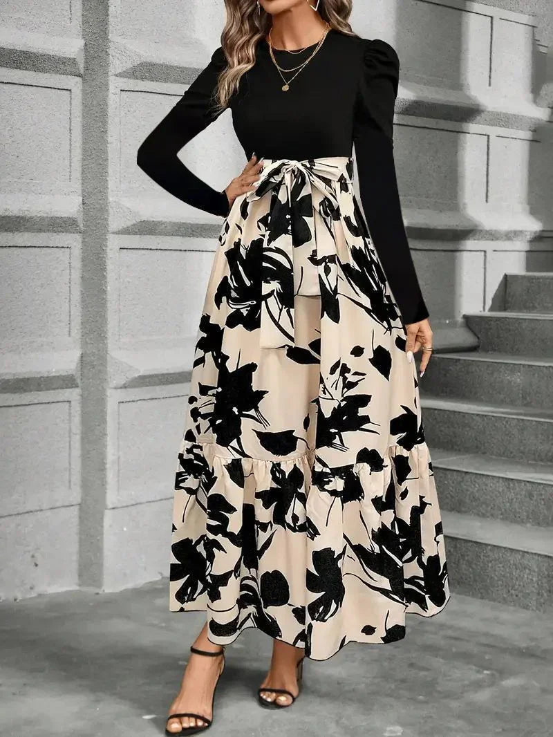 Women's Floral Print Long Sleeve Dress  Pre2brand