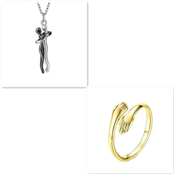 Unisex Love Hug Couple Clavicle Chain Necklace  Pre2brand