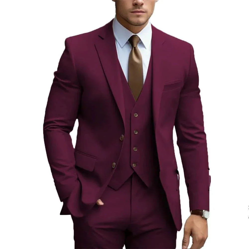 Business Casual Men'S Three-Piece Suit For Bridegroom Men'S Wedding  Pre2brand