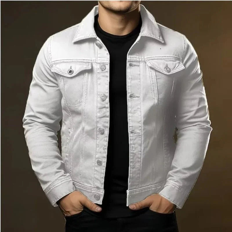 Men'S Jacket Denim Coat Tooling Solid Color Thick Coat  Pre2brand