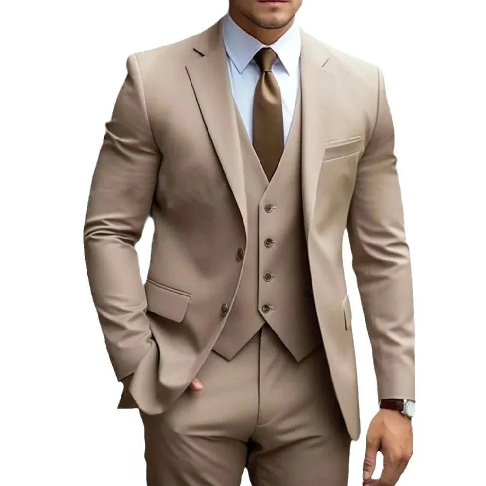 Business Casual Men'S Three-Piece Suit For Bridegroom Men'S Wedding  Pre2brand
