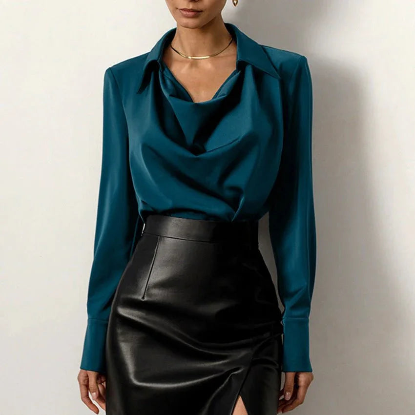 Women's Solid Color Collared Blouse  Pre2brand