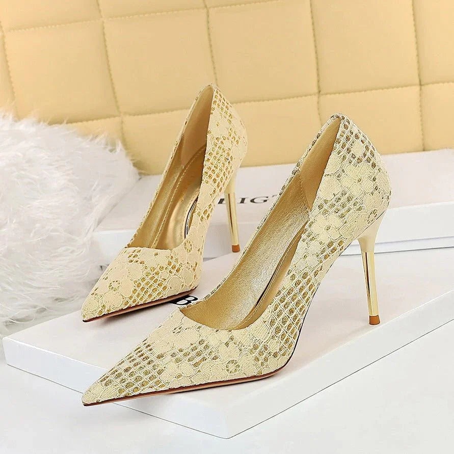 Women's Sequined Pointed Toe Stiletto Heels  Pre2brand