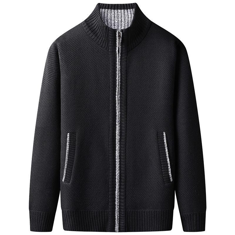 Men'S Solid Color Stand Collar Cardigan Sweaters Coat  Pre2brand