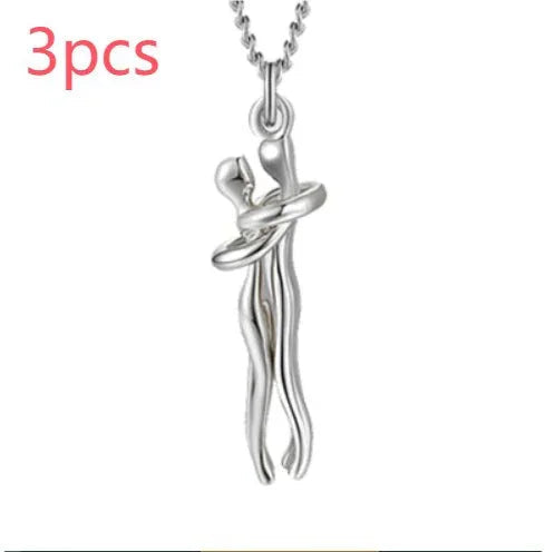 Unisex Love Hug Couple Clavicle Chain Necklace  Pre2brand