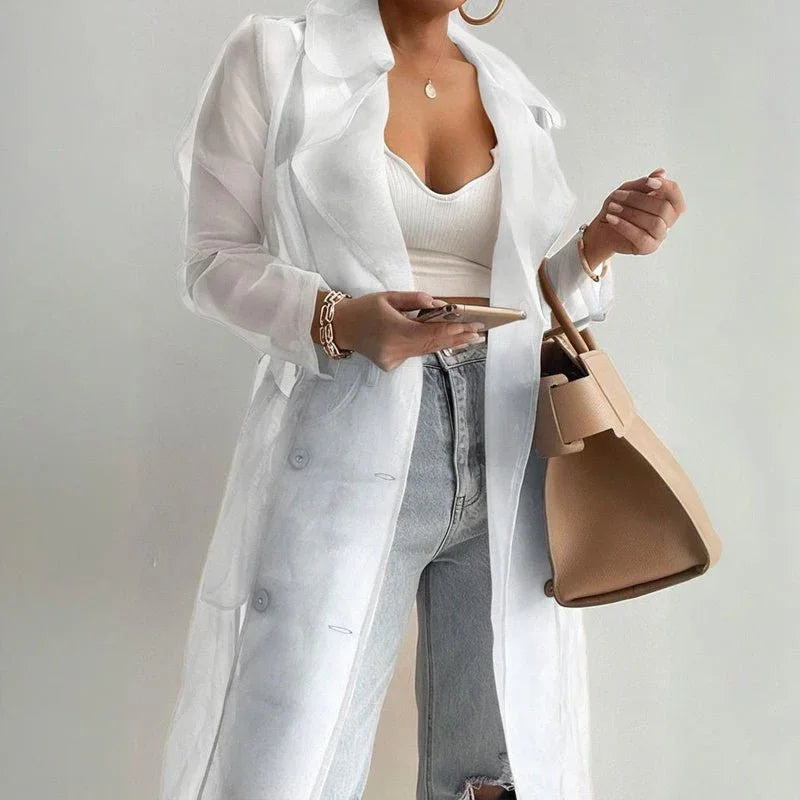 Women's Sheer Cardigan With Belt  Pre2brand