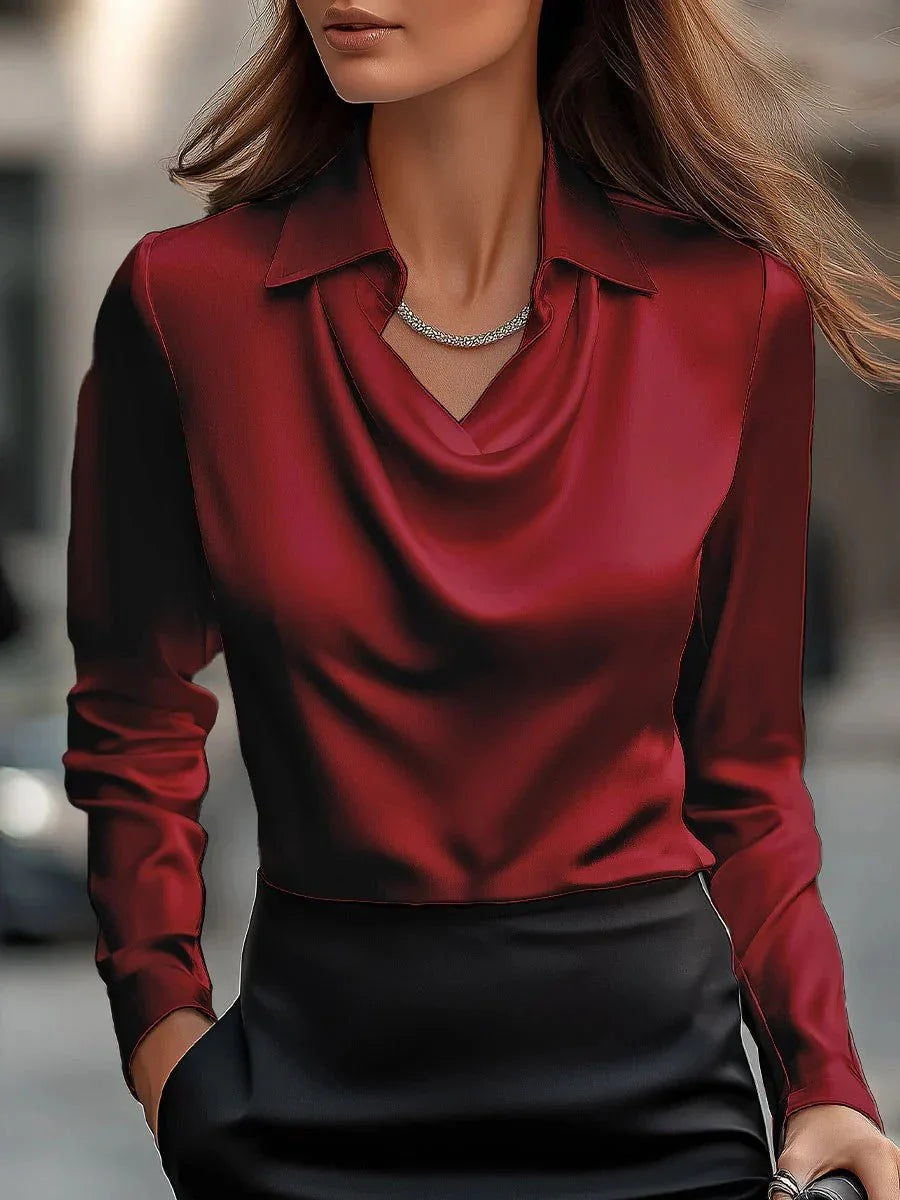 Women's Solid Color Collared Blouse  Pre2brand