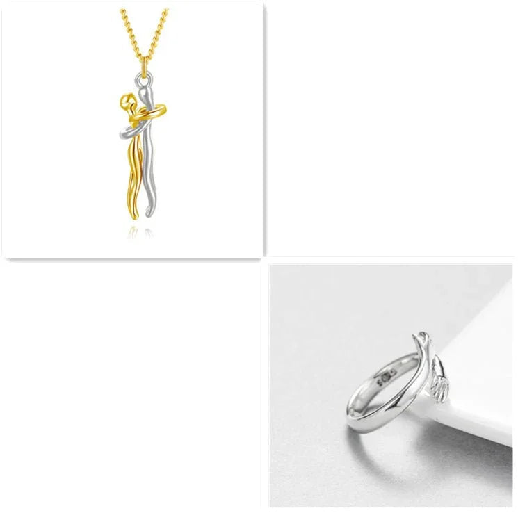 Unisex Love Hug Couple Clavicle Chain Necklace  Pre2brand