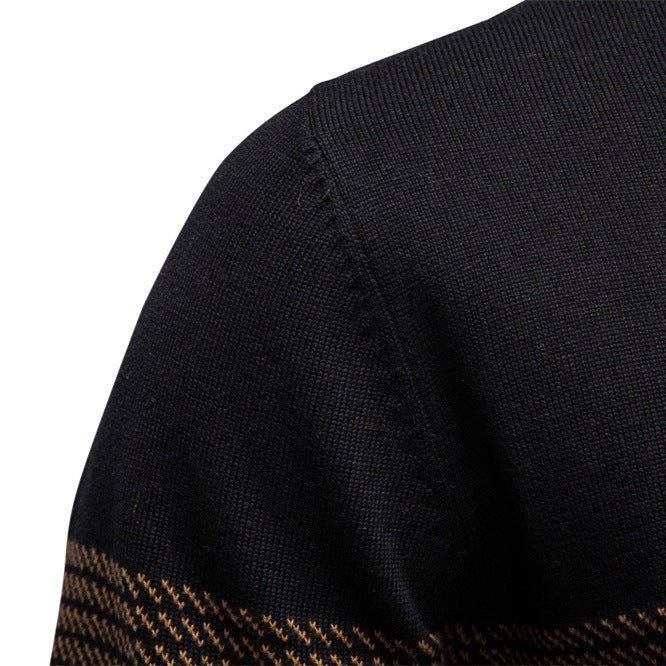 Mens Casual Half-Collar Zip-Up Sweater Top  Pre2brand
