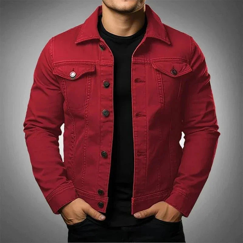 Men'S Jacket Denim Coat Tooling Solid Color Thick Coat  Pre2brand