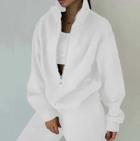 Women'S Fashion Fleece Solid Color Sports Casual Suit  Pre2brand