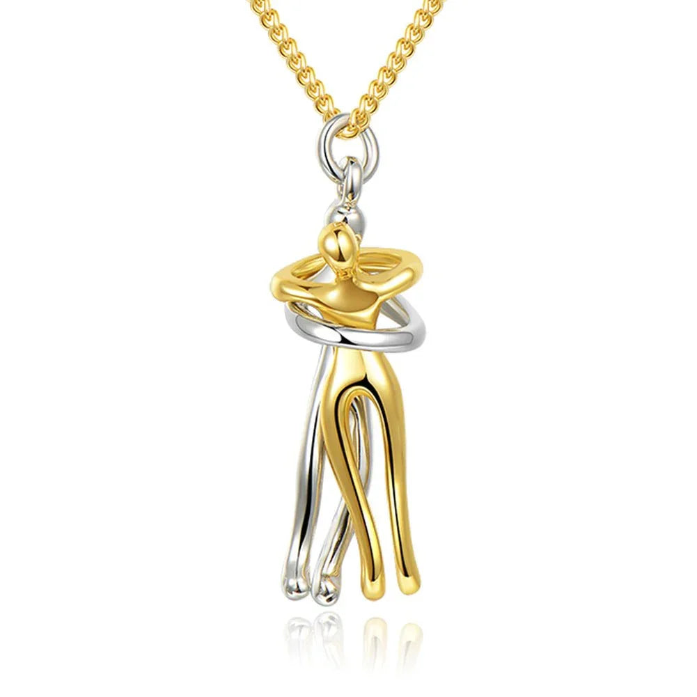 Unisex Love Hug Couple Clavicle Chain Necklace  Pre2brand