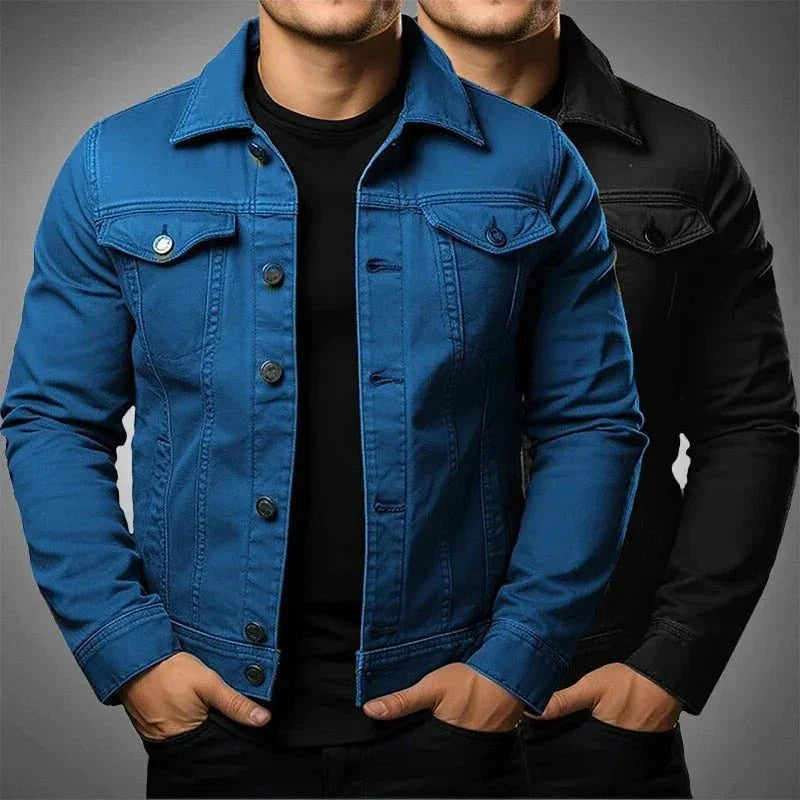 Men'S Jacket Denim Coat Tooling Solid Color Thick Coat  Pre2brand