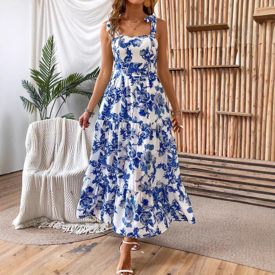 Women's Sleeveless Lace Print Midi Dress  Pre2brand