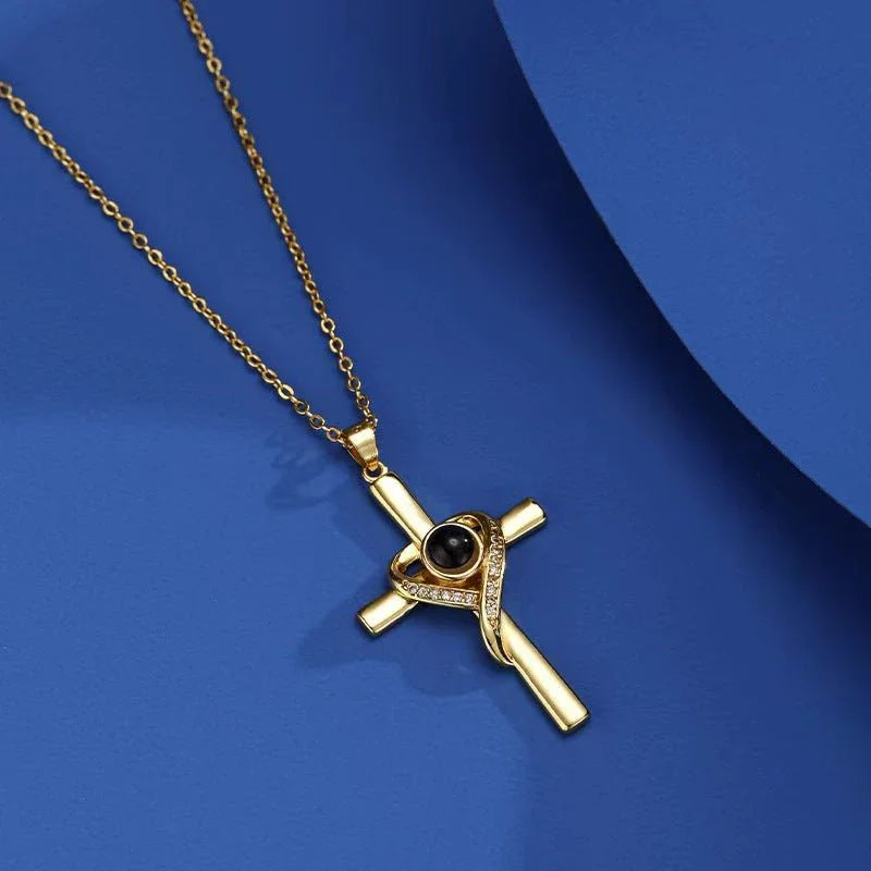 Women's 'I Love You' Projection Cross Pendant Necklace  Pre2brand