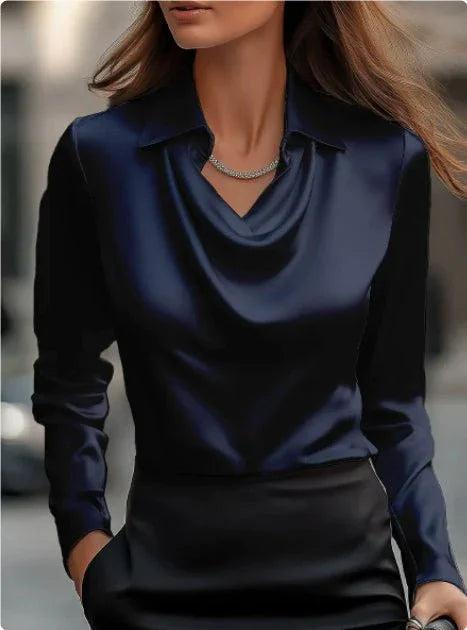 Women's Solid Color Collared Blouse  Pre2brand