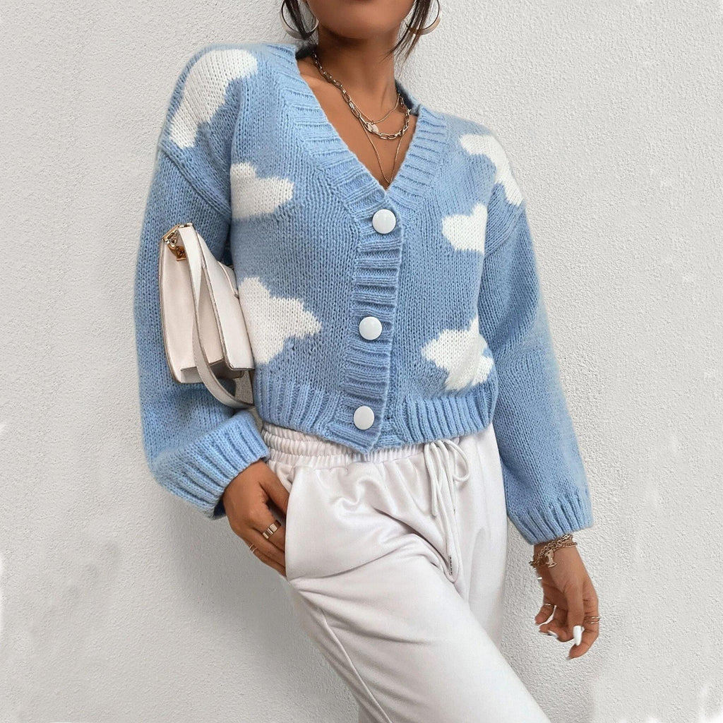 Loose V Neck Long Sleeve Knit Women'S Top  Pre2brand