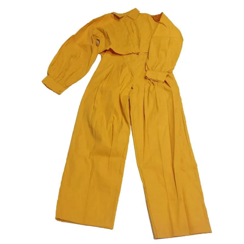 Women'S Casual Work 2 Piece Set Bell Long Sleeve Shirt Harem Pant Outfits  Pre2brand