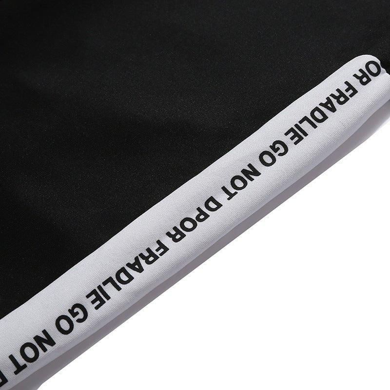 Hooded Stripe Letter Sports Suit  Pre2brand