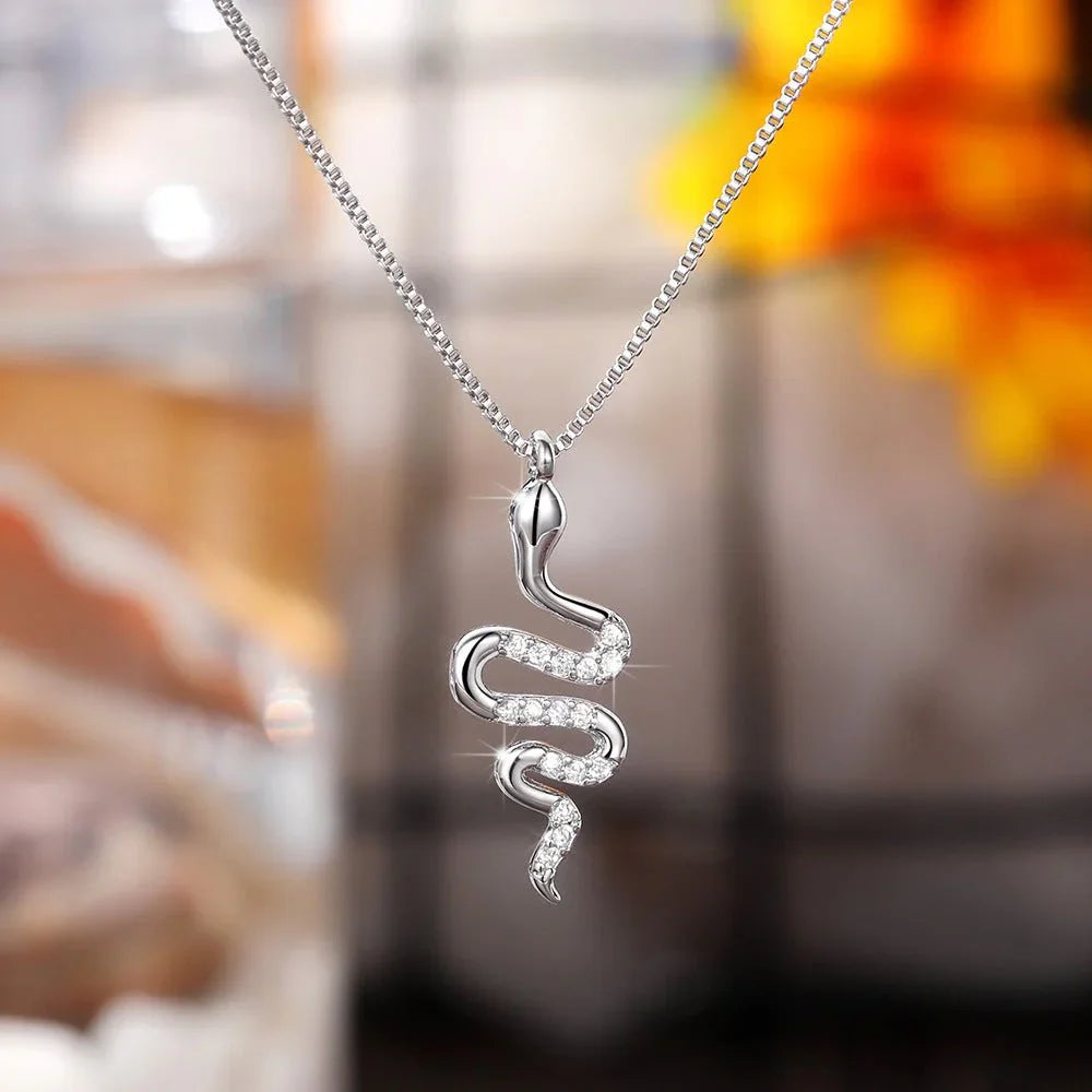 Women's Zirconia Snake Pendant Necklace  Pre2brand