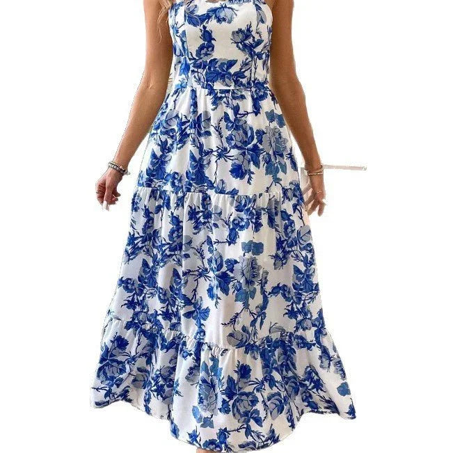 Women's Sleeveless Lace Print Midi Dress  Pre2brand