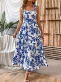 Women's Sleeveless Lace Print Midi Dress  Pre2brand