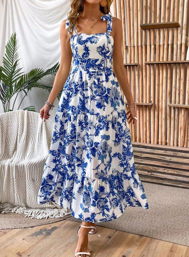 Women's Sleeveless Lace Print Midi Dress  Pre2brand
