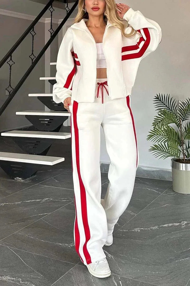 Women's Casual Zipper Coat & Trousers Set  Pre2brand
