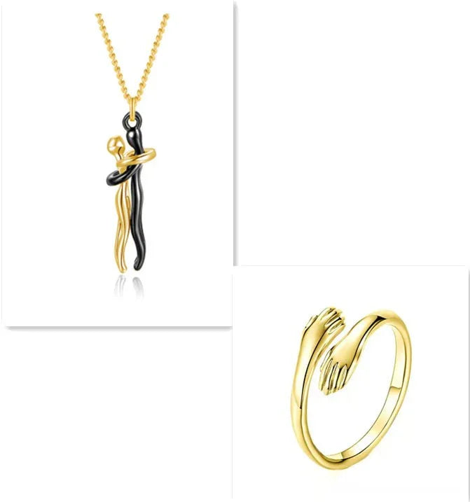 Unisex Love Hug Couple Clavicle Chain Necklace  Pre2brand