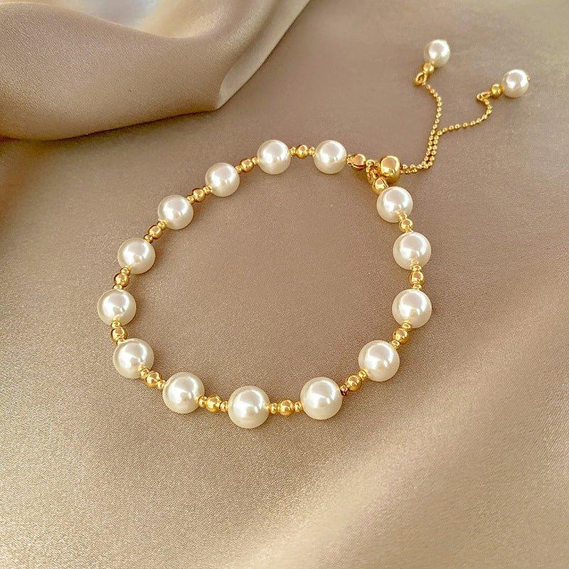 Women's Luxury Pearl & Gold Charm Bracelet  Pre2brand