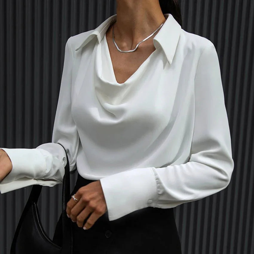 Women's Solid Color Collared Blouse  Pre2brand