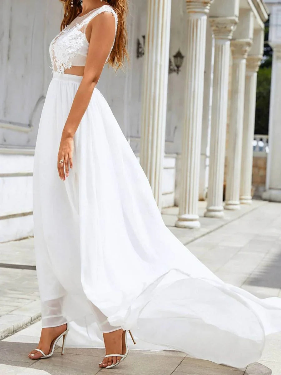 Chiffon Lace Trailing Wedding Large Swing Dress  Pre2brand