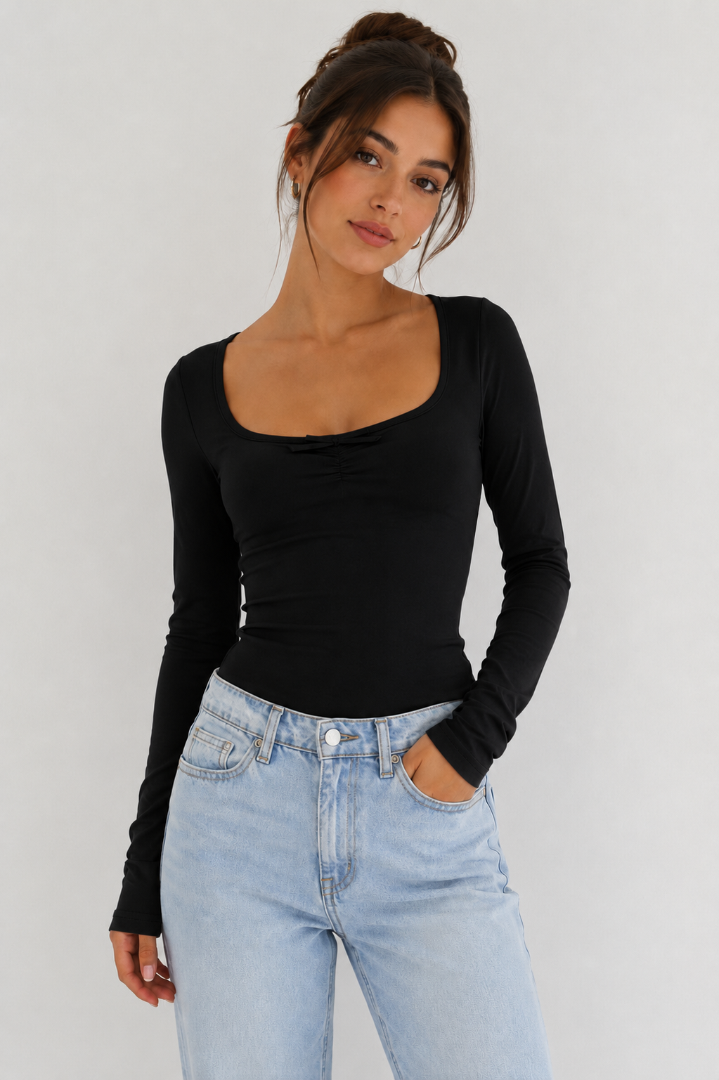 Women's Long Sleeve Casual Tops – Slim Fit & Pleated Blouses