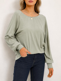Women's Pleated Long Sleeve Blouse