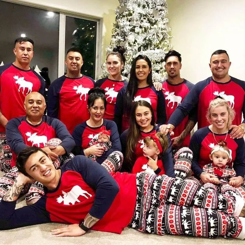 Christmas Elk Print Family Pajamas  Pre2brand