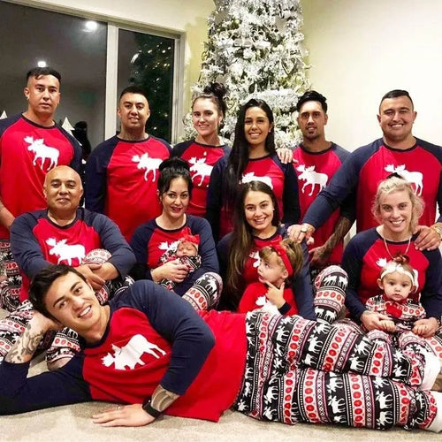 Christmas Elk Print Family Pajamas  Pre2brand