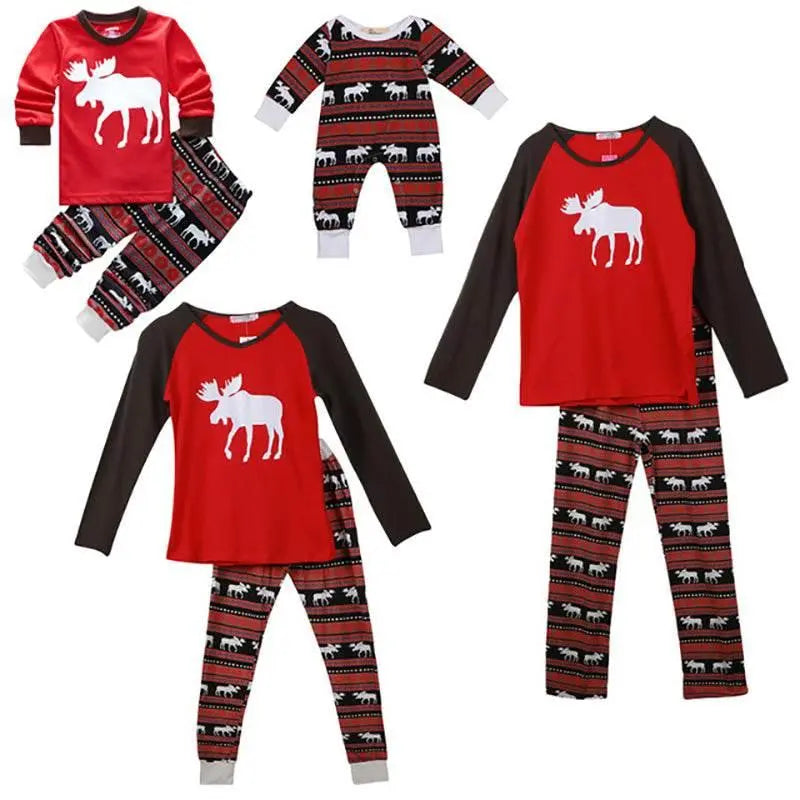 Christmas Elk Print Family Pajamas  Pre2brand